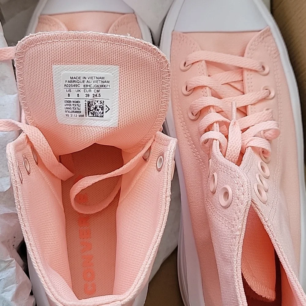 Converse Women's CTAS Move Hi Top Platform Sneakers Storm Pink & White Canvas W8 - Picture 8 of 8